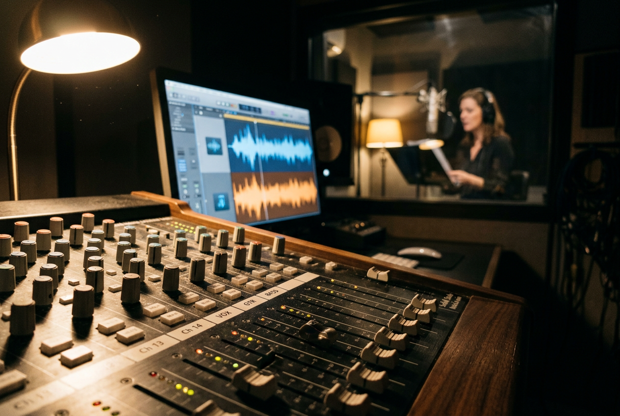 Mixing console close-up